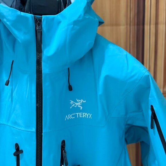 Arc'teryx Blue GORE-TEX Down Jacket, Outdoor Windproof and Warm Hooded Jacket - Picture 3 of 8